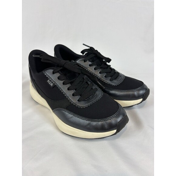 Kizik Paris Sneakers Black Knit Leather Size 8.5 Lightweight Comfort - Picture 5 of 12